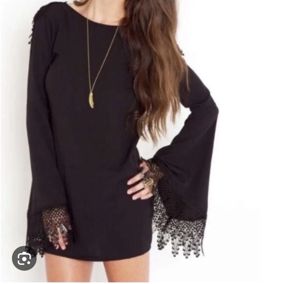 For Love And Lemons Dresses & Skirts - For love and lemon Roosevelt mini dress with embellished bell sleeves